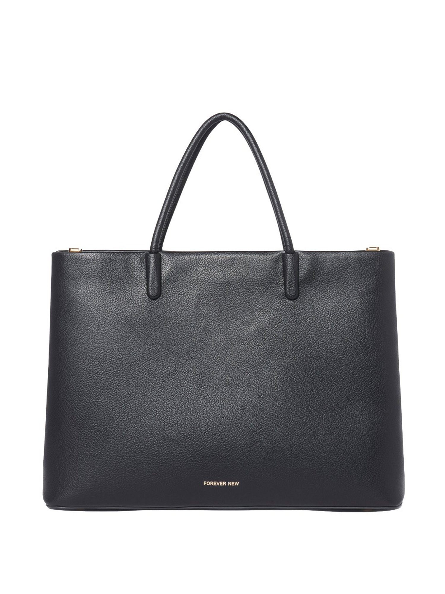 Forever New Black Solid Large Handbag