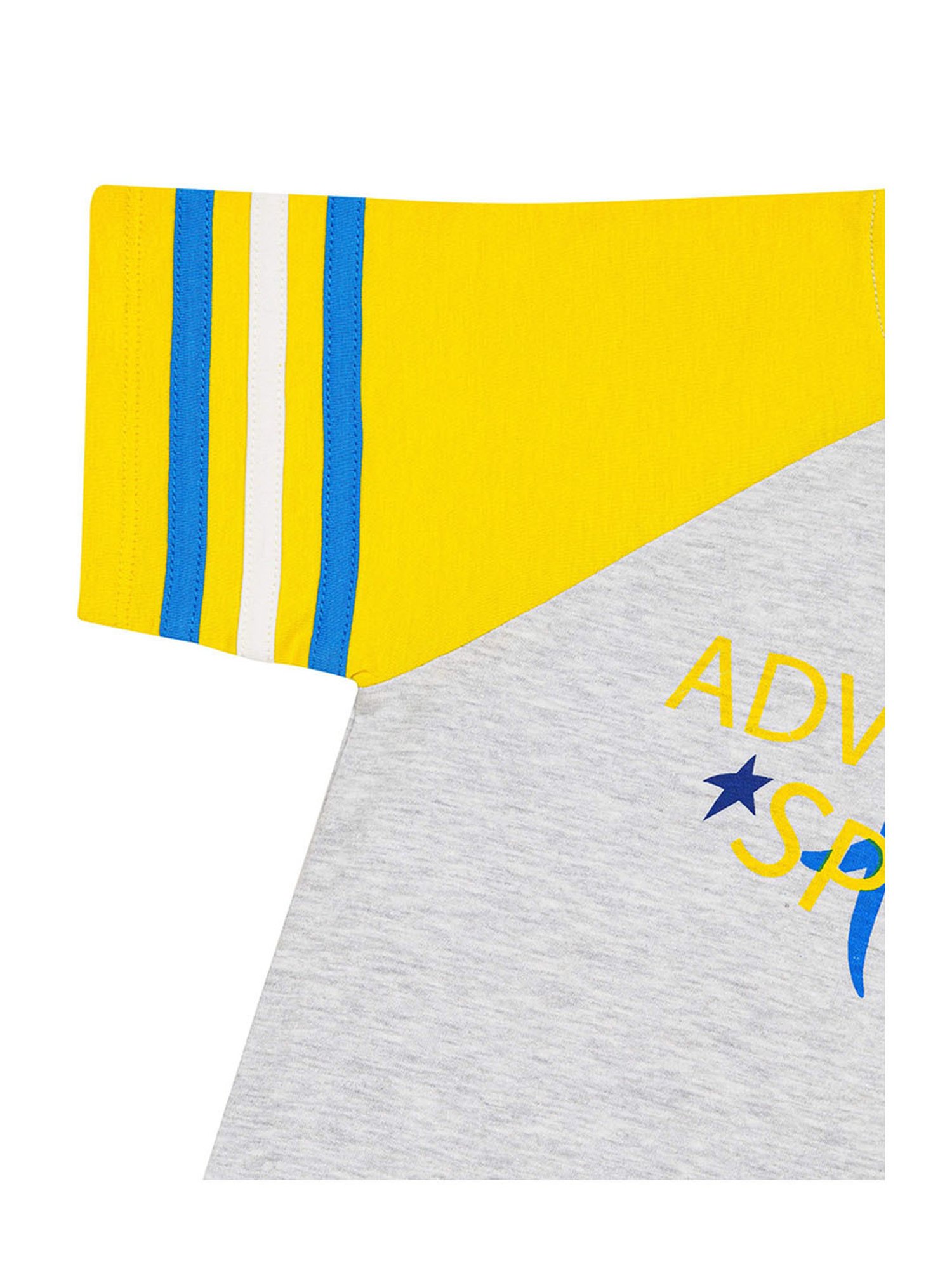 H by Hamleys Boys Grey & Yellow Color Block T-Shirt