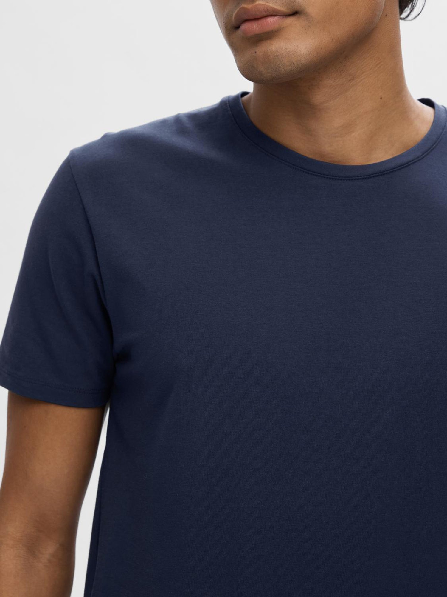 SELECTED HOMME Dark Blue Regular Fit Crew T-Shirt