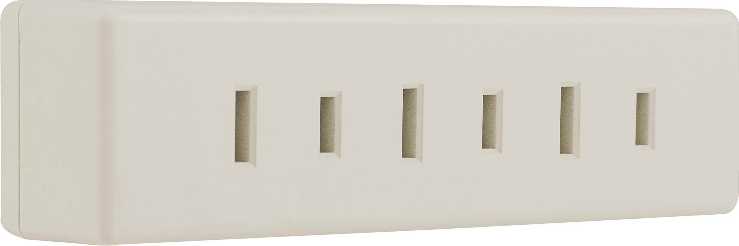 GE 3-Outlet Plarized Adapter Wall Tap, Expander, 2 Prong, Indoor Rated, Light Almond, 54189, ivory