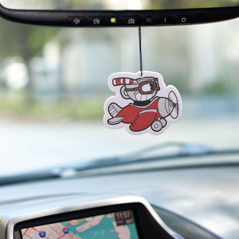 Just Funky Cuphead Airplane Hanging Air Freshener for Cars | New Car Scent