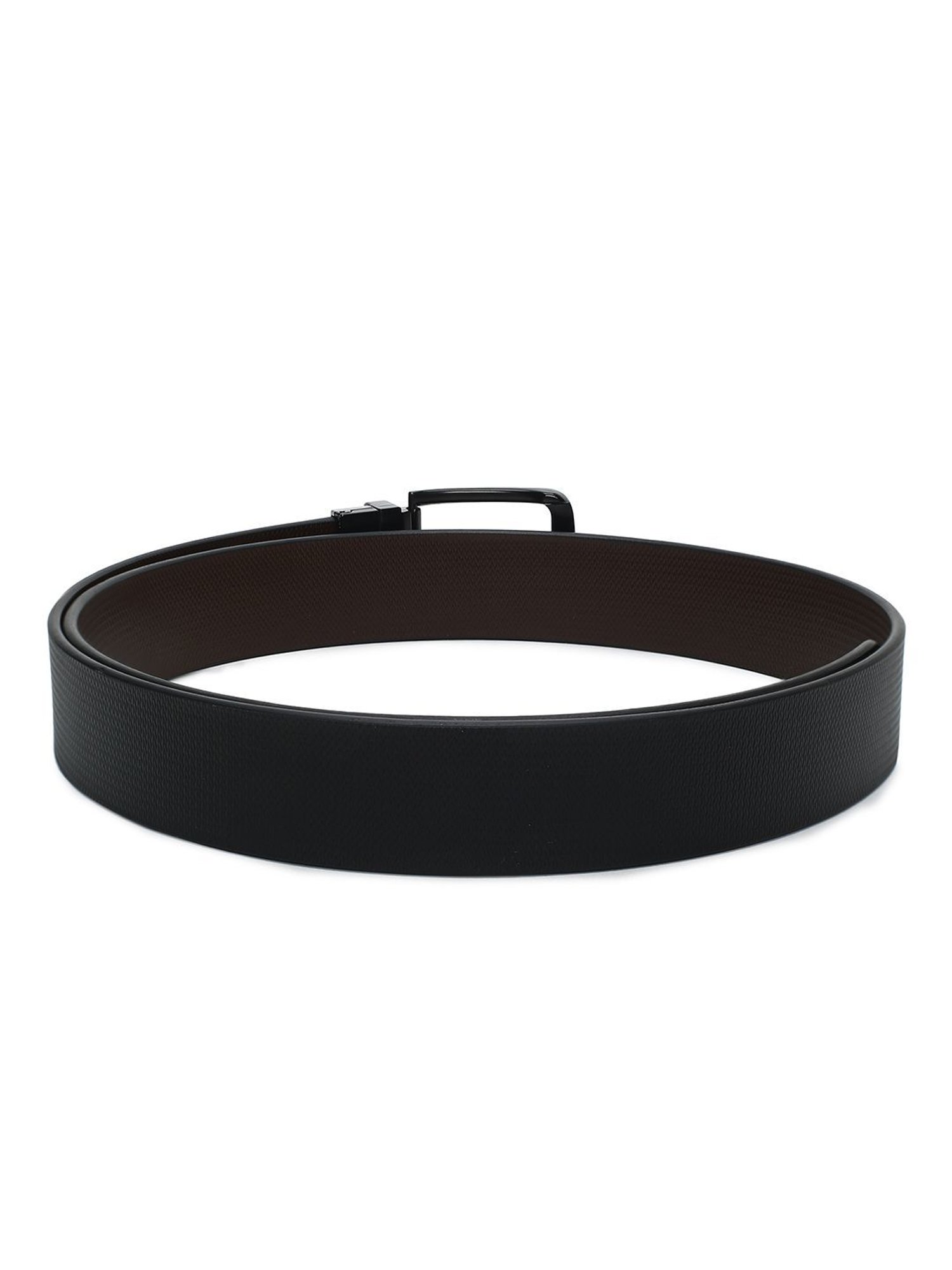 Crusset Black Leather Formal Belt for Men