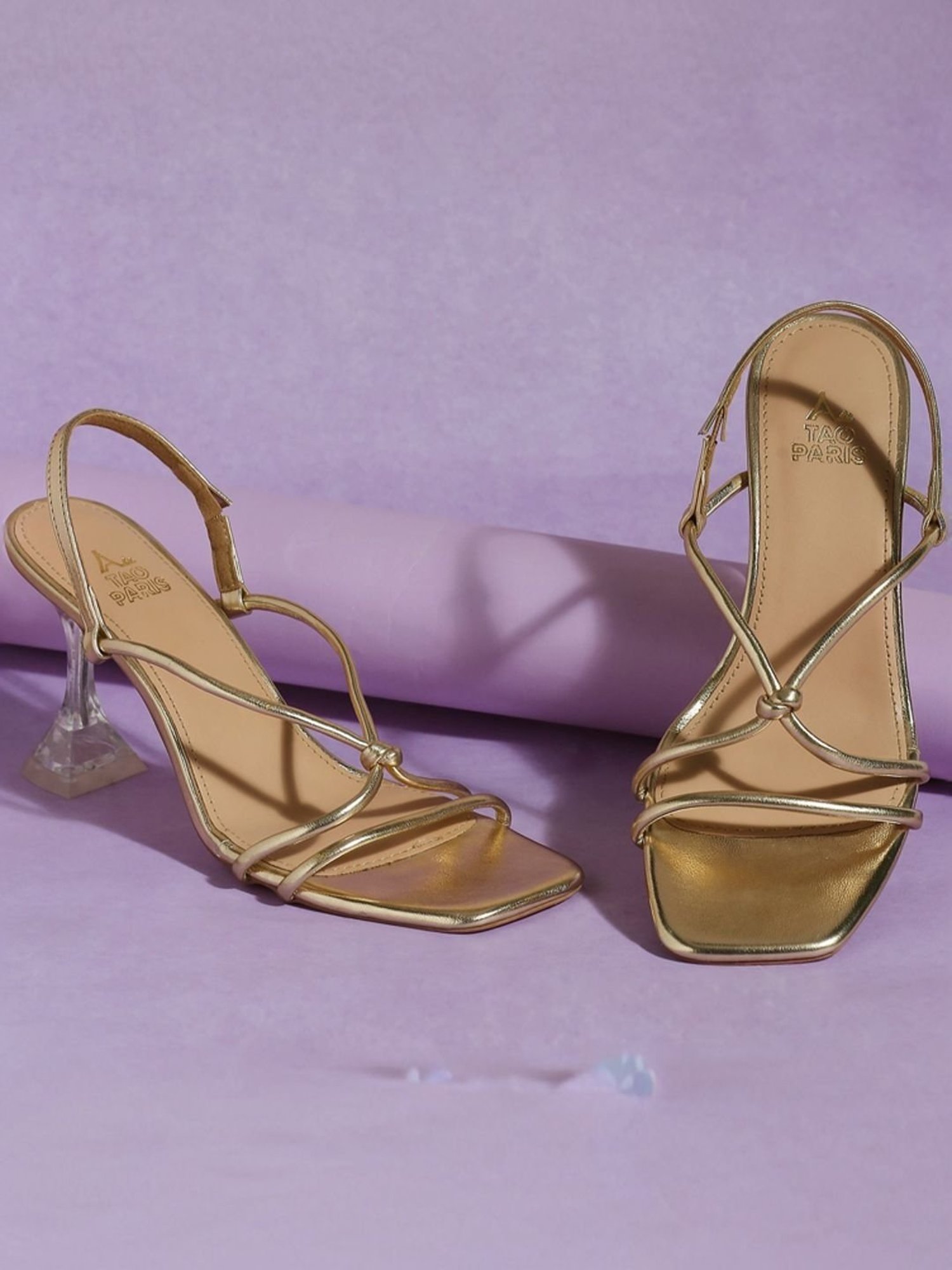 Tao Paris Women's Tanya Gold Sling Back Stilettos