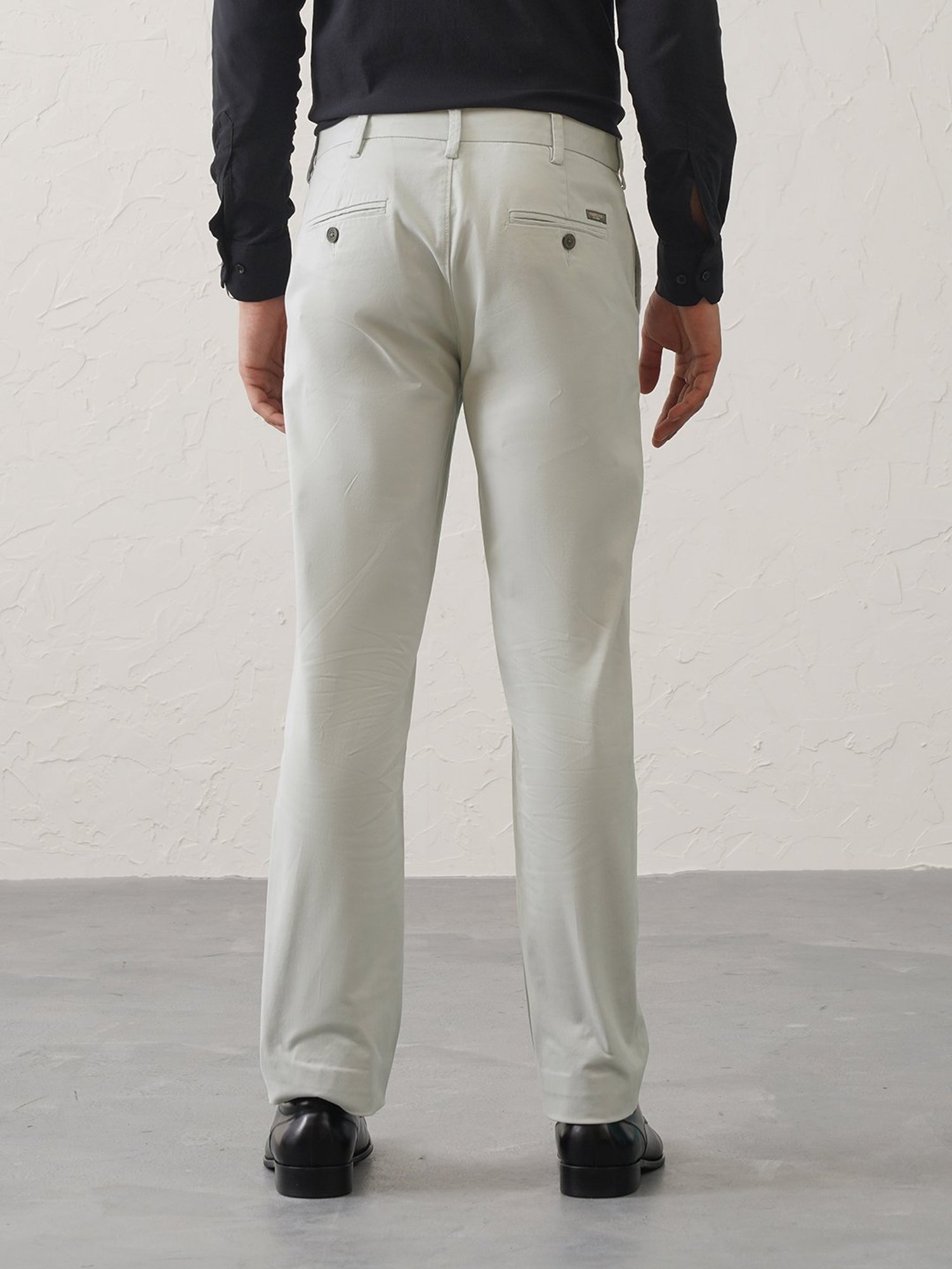 MinusOne Light Grey Regular Fit Chinos