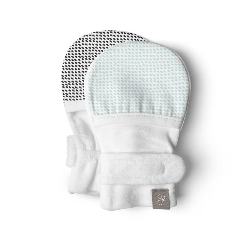 Goumi Baby Organic Cotton Drops Mittens – Aqua 0-3M