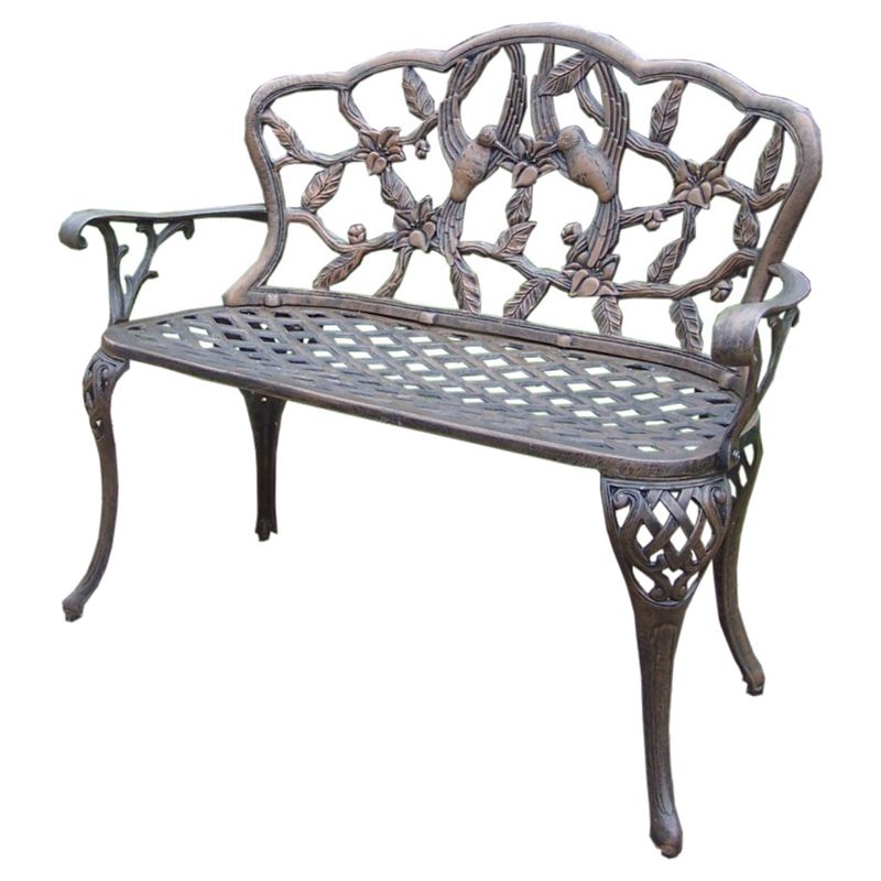 Hummingbird Cast Aluminum Loveseat Bench