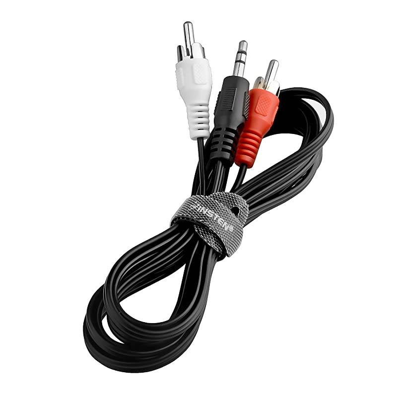 STEREO MINI 35MM TO DUAL RCA AUDIO CABLE MINI 35MM TO TWO RCA PLUG 6FT
