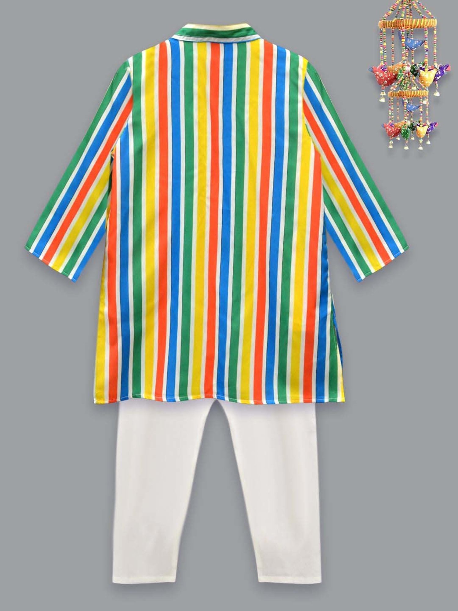 A.T.U.N. Boys Multicolor Printed Full Sleeves Kurta Set