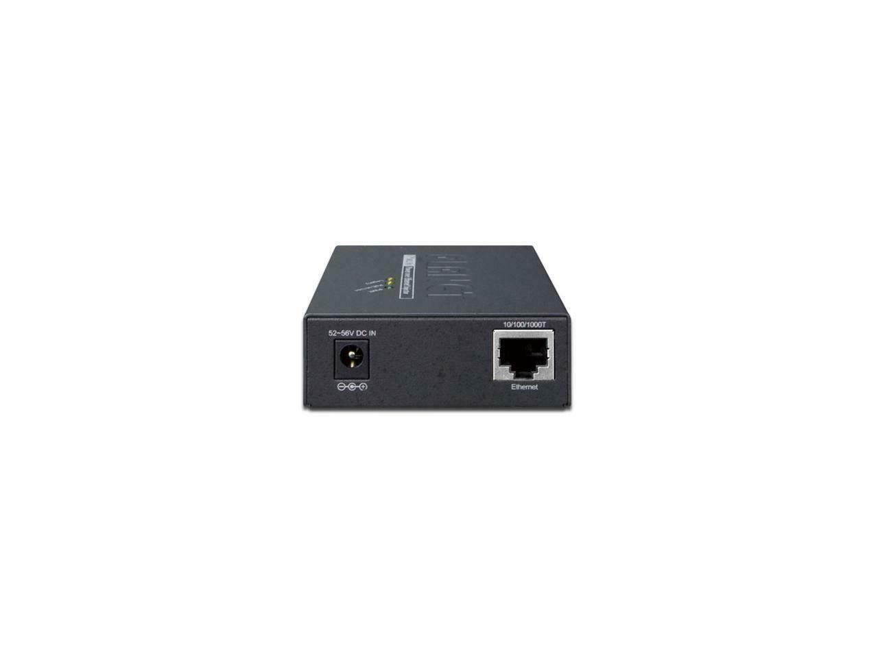 Planet POE-171A-60 Single-Port 10/100/1000Mbps 802.3bt Ultra PoE Injector (60 Watts, Legacy mode support, PoE Usage LED) w/ external power adapter