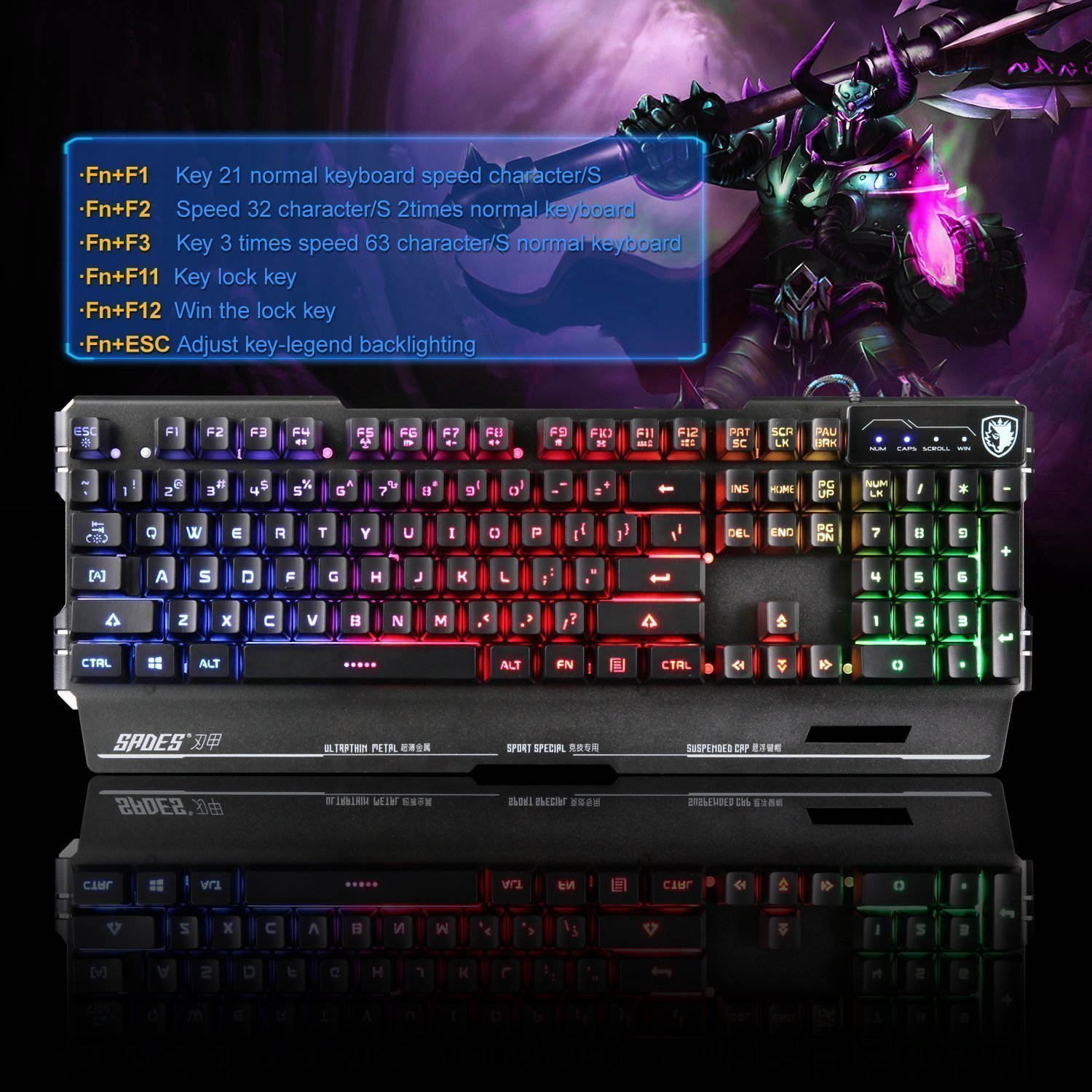 MK1 PC Mechanical Gaming Keyboards - Red LED Backlit Mechanical Keyboard - USB Mechanical Computer Keyboard Wired Blue Switches for MAC/PC Gamers(Black)