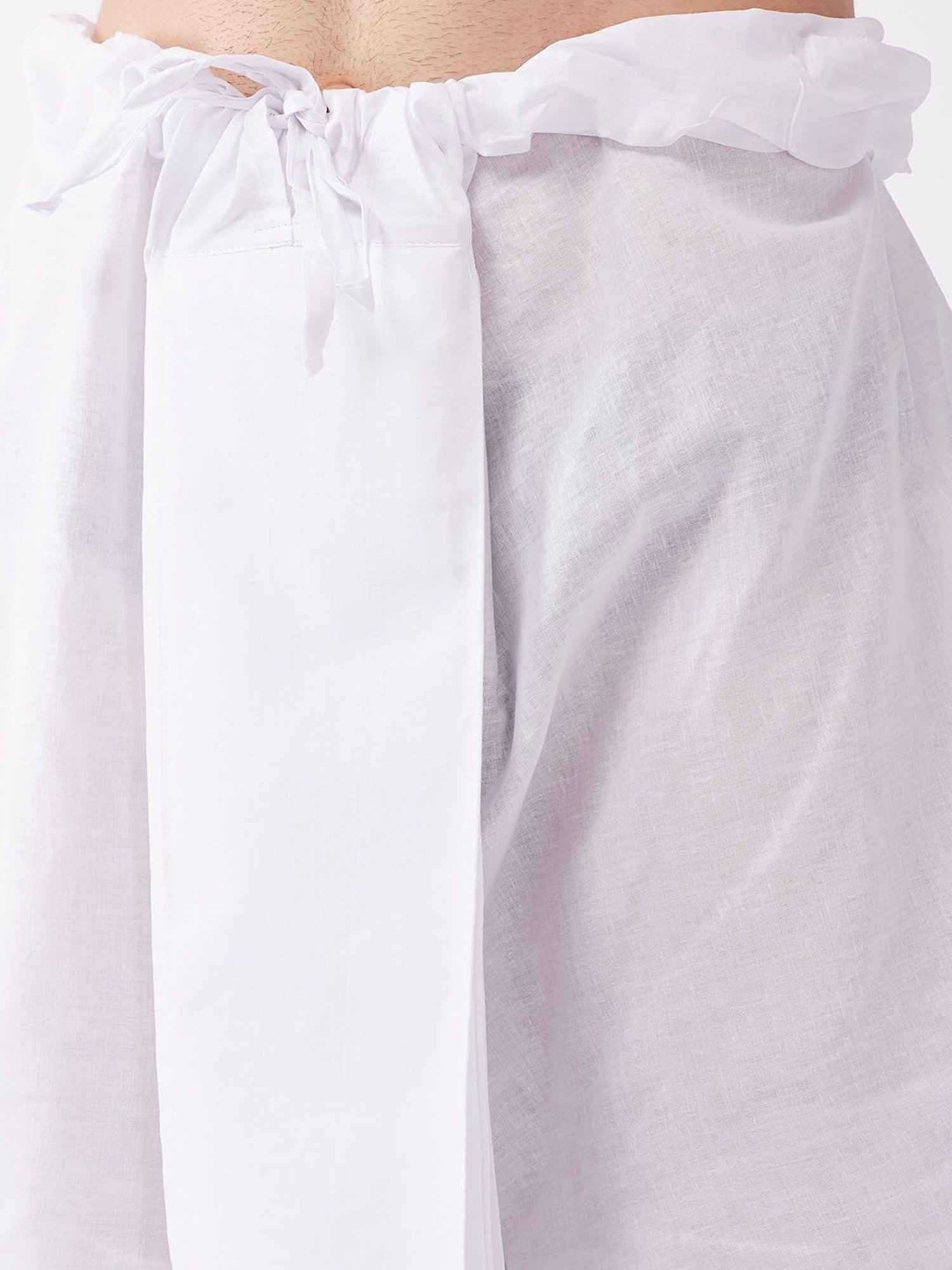 Vastramay White Cotton Straight Fit Embroidery Ethnic Suits