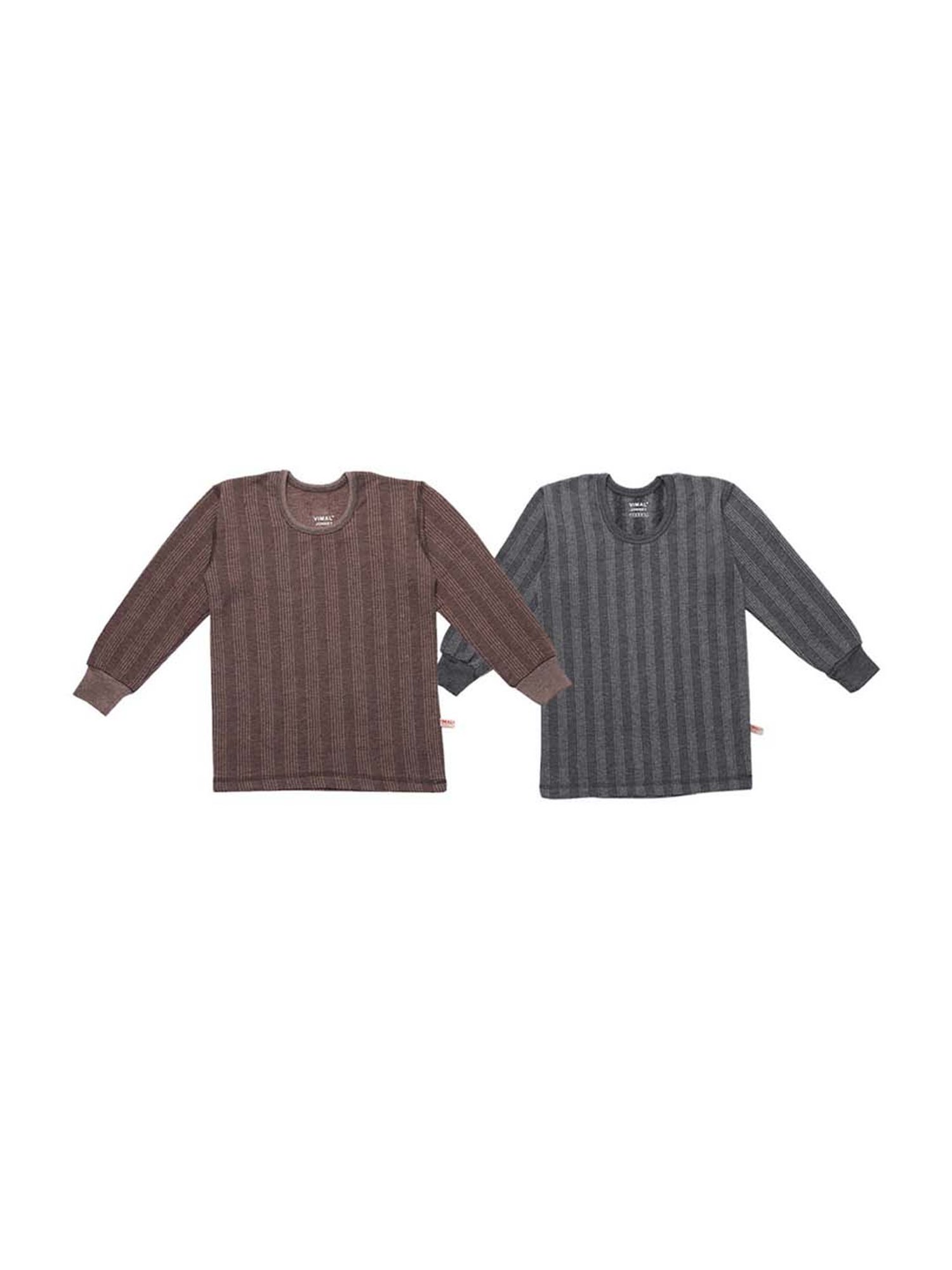 Vimal Jonney Kids Multicolor Regular Fit Thermal Tops - Pack of 2