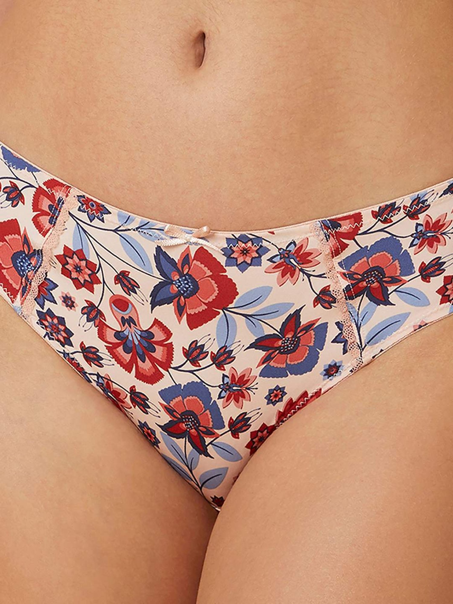 Triumph Sand Beige Floral Print Hipster Panty