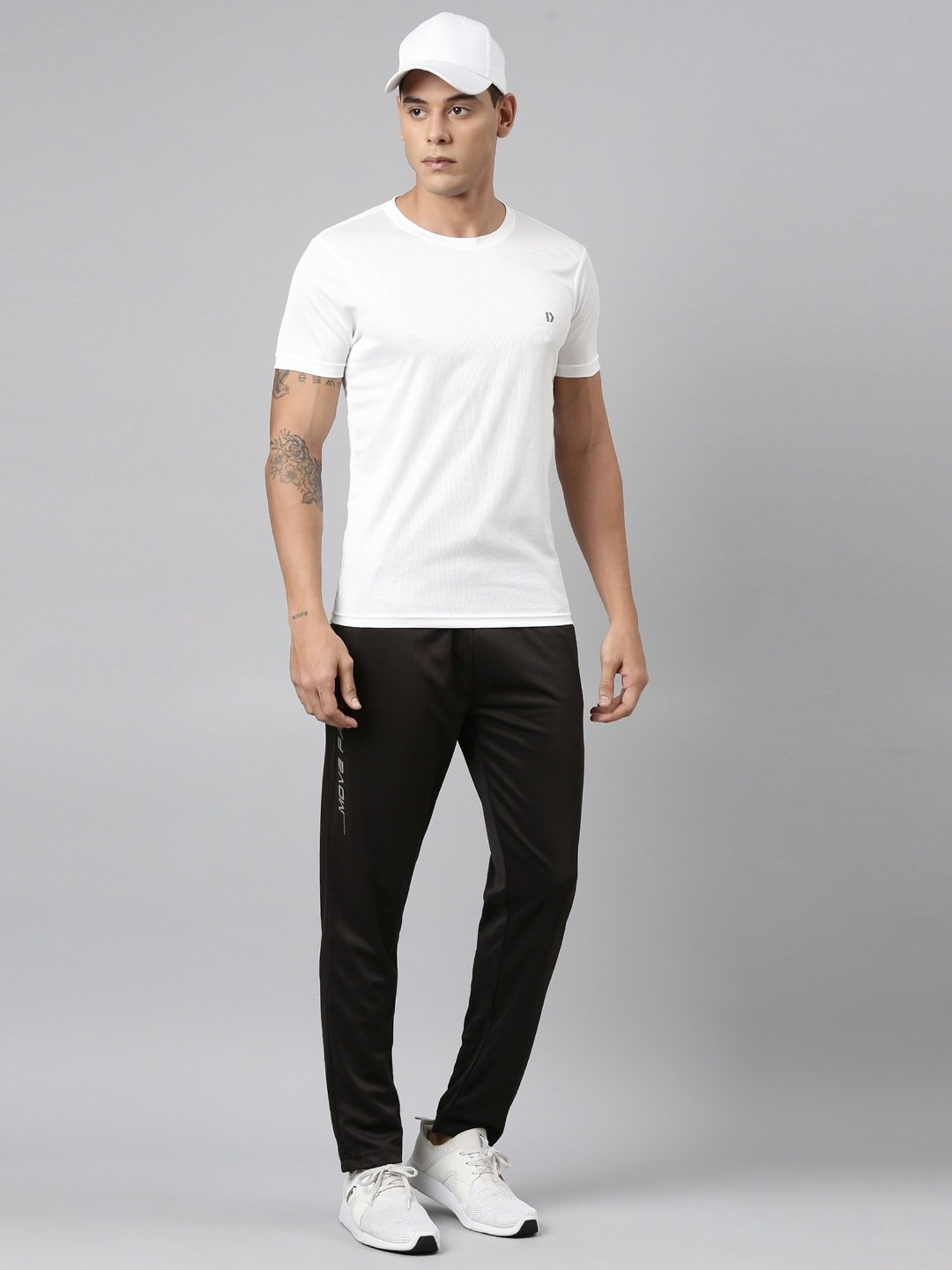 Dixcy Scott Originals Black Cotton Regular Fit Sports Trackpants