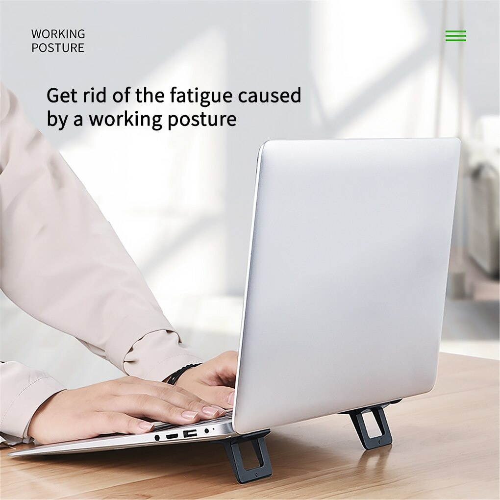 1Pair (2pcs) Mini Portable Invisible Laptop Holder Adjustable Cooling Stand Foldable Multifunctional Holder for Laptop Notebook