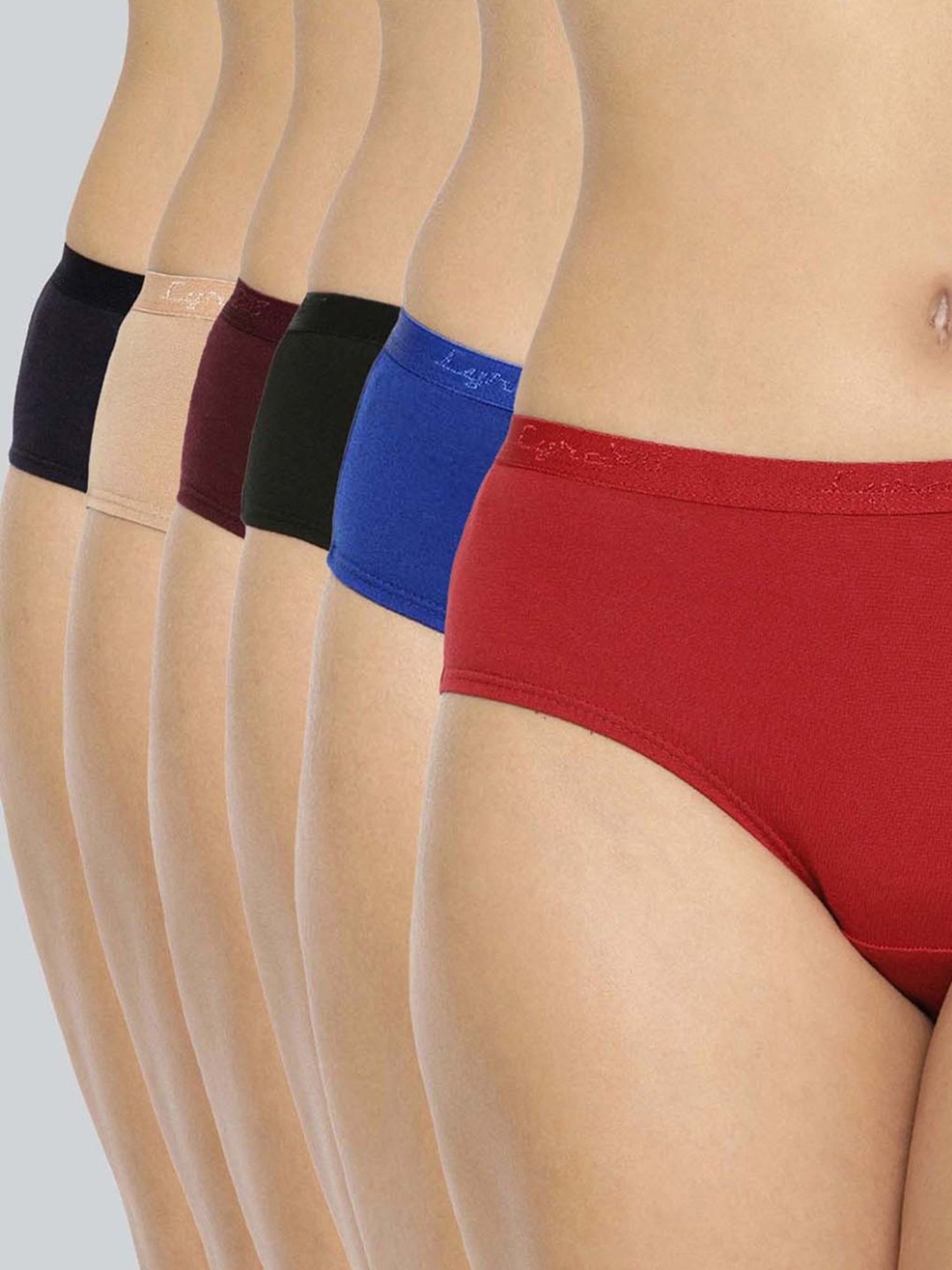 Lyra Assorted Color Cotton Hipster Panties - Pack Of 6