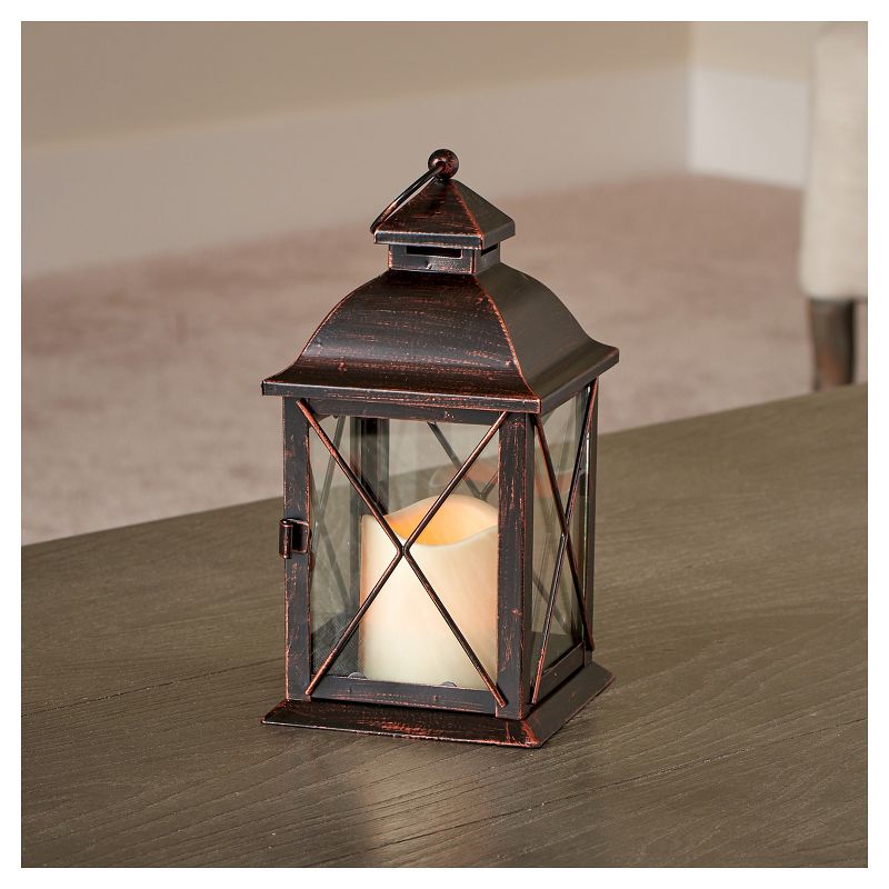 Smart Living Aversa 10" LED Candle Outdoor Lantern - Antique Bronze