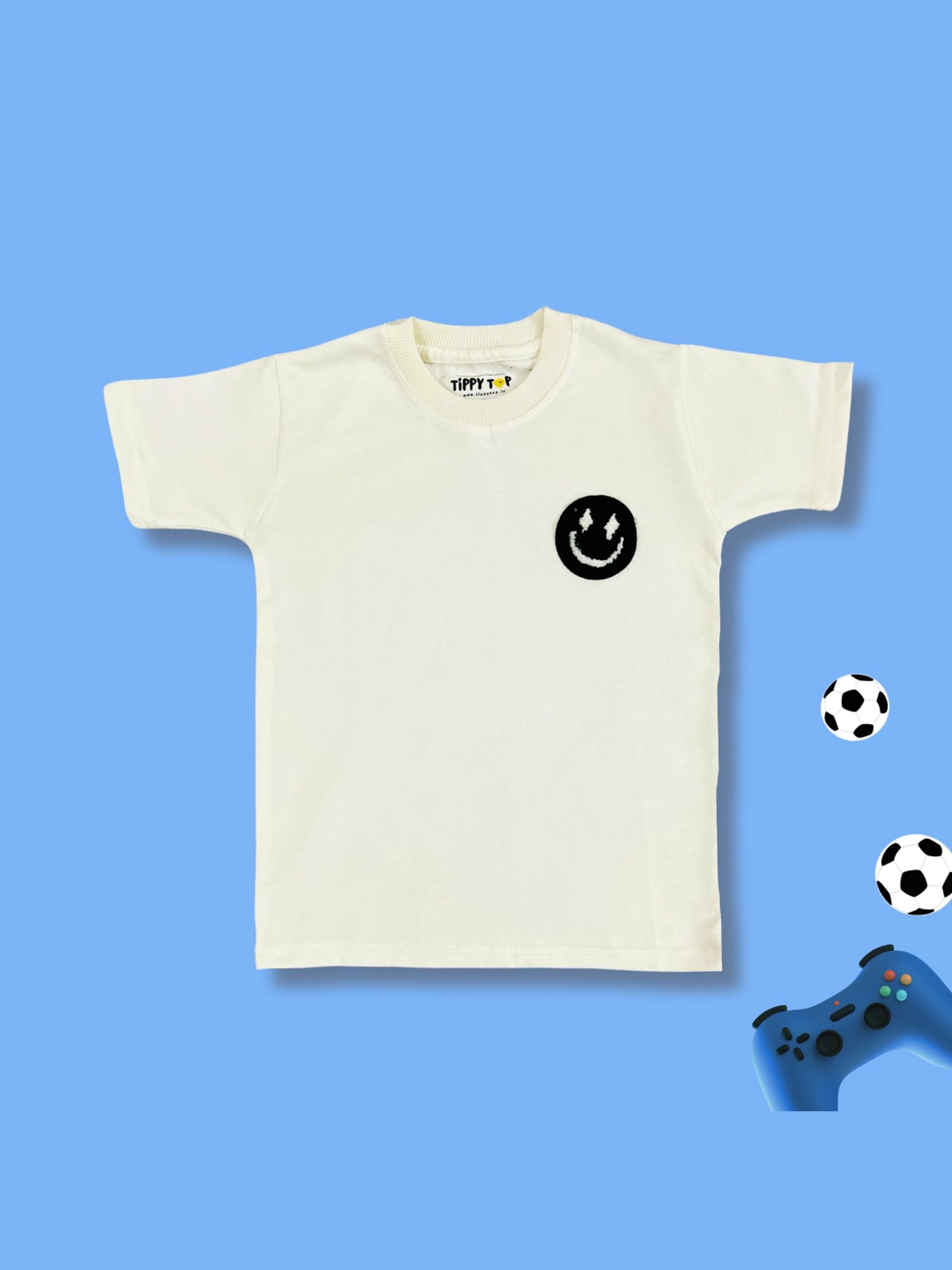 Tippy Top Kids White Self Design T-Shirt