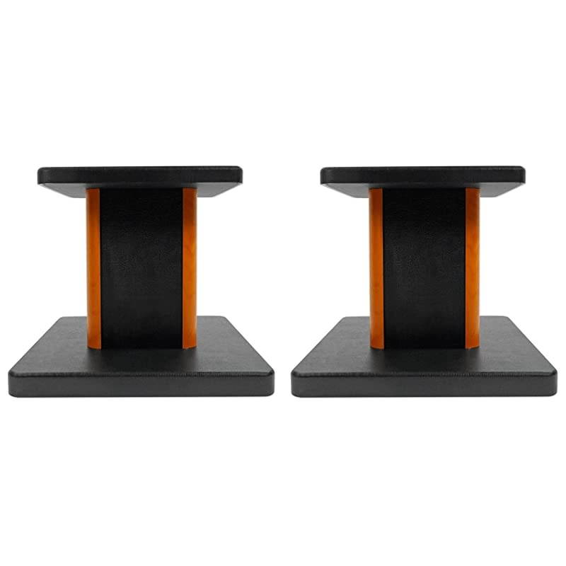 2  RHT8C Computer/Bookshelf Desktop Speaker/Studio Monitor Stands-Wood