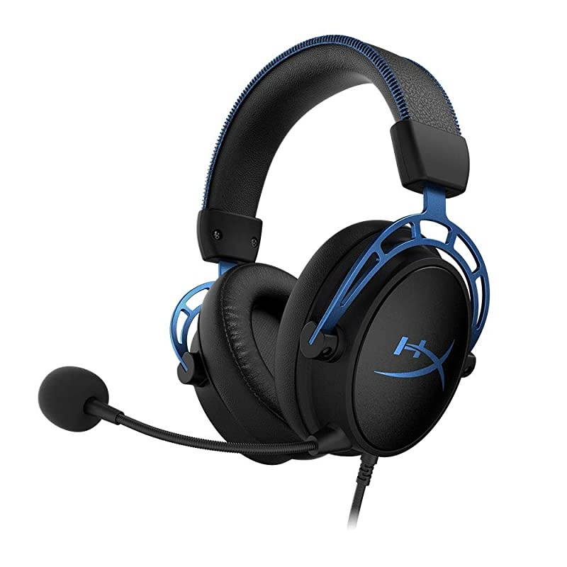 Cloud Alpha S - PC Gaming Headset, 7.1 Surround Sound, Adjustable Bass, Dual Chamber Drivers, Chat Mixer, Breathable Leatherette, Memory Foam, and Noise Cancelling Microphone - Blue