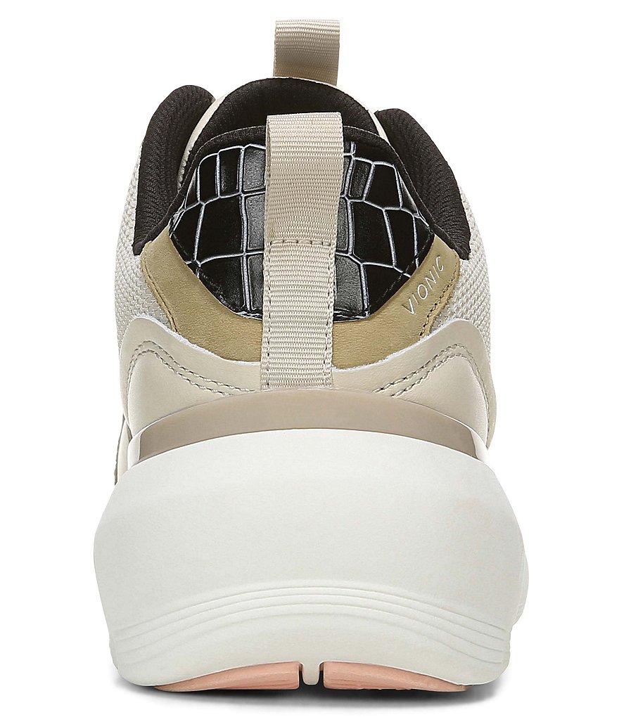 Vionic Aris Crocodile Leather Chunky Lace-Up Sneakers