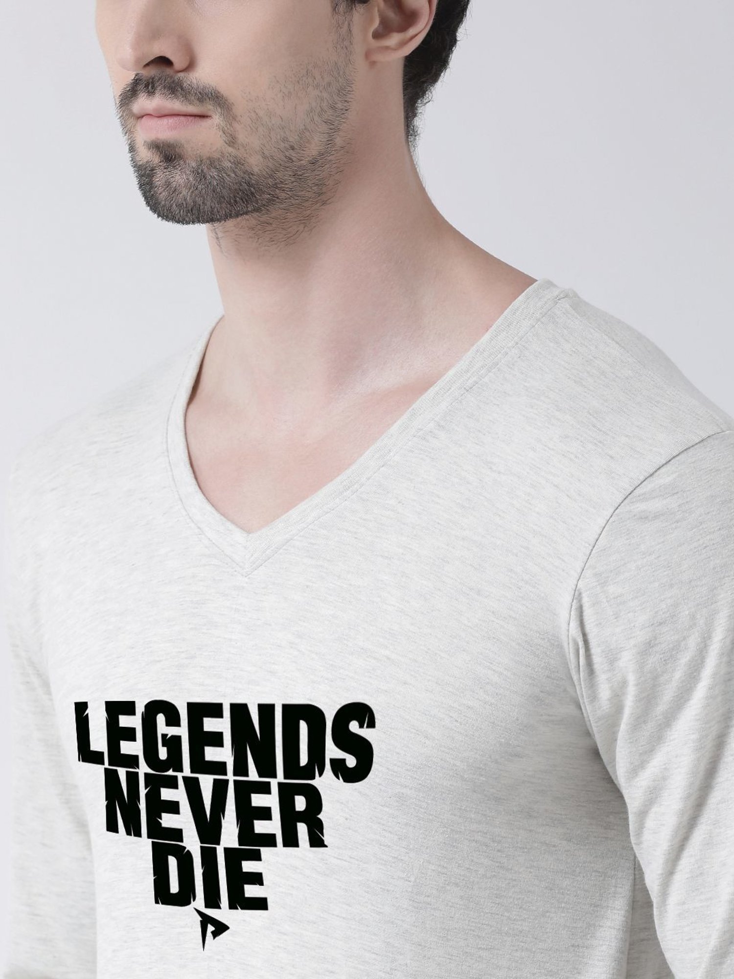 Friskers Grey Cotton Slim Fit Printed T-Shirt