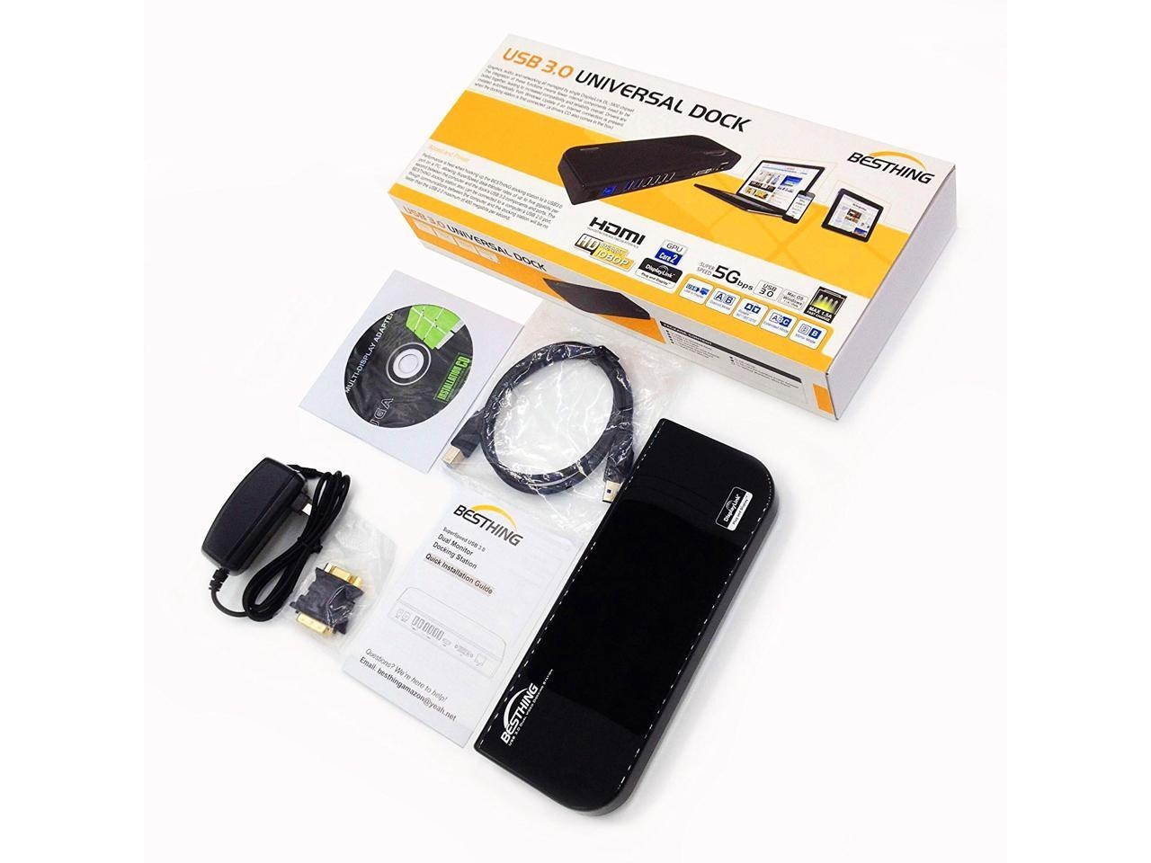 Notebook Port Replicators Dock, Multi-function USB 3.0 Universal Laptop Docking Station, Dual Display with HDMI & DVI / VGA, Gigabit Ethernet, Audio, 6 USB Ports for Laptop, Ultrabook and PCs