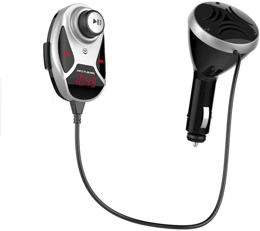 EinCar Bluetooth Car FM Tranmitter Wireless Radio Adapter with Dual USB Ports Phone Charging Car Kit MP3 Player Support MP3/WMA & Hands-Free Calling