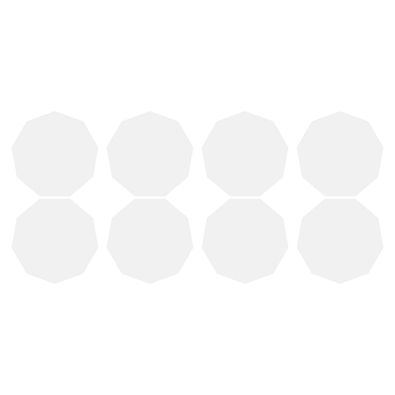 LiteMark 2 Inch Blue Nonagon Decals - Pack of 80