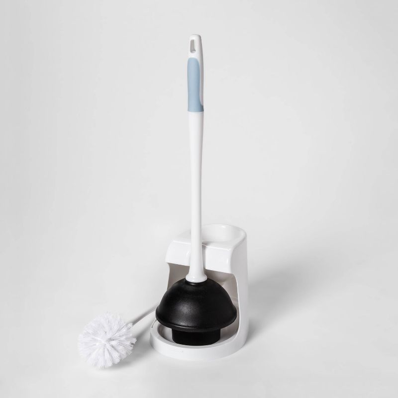 Deluxe Aluminum Handle Toilet Brush with Fully Removable Liner White - Bath Bliss