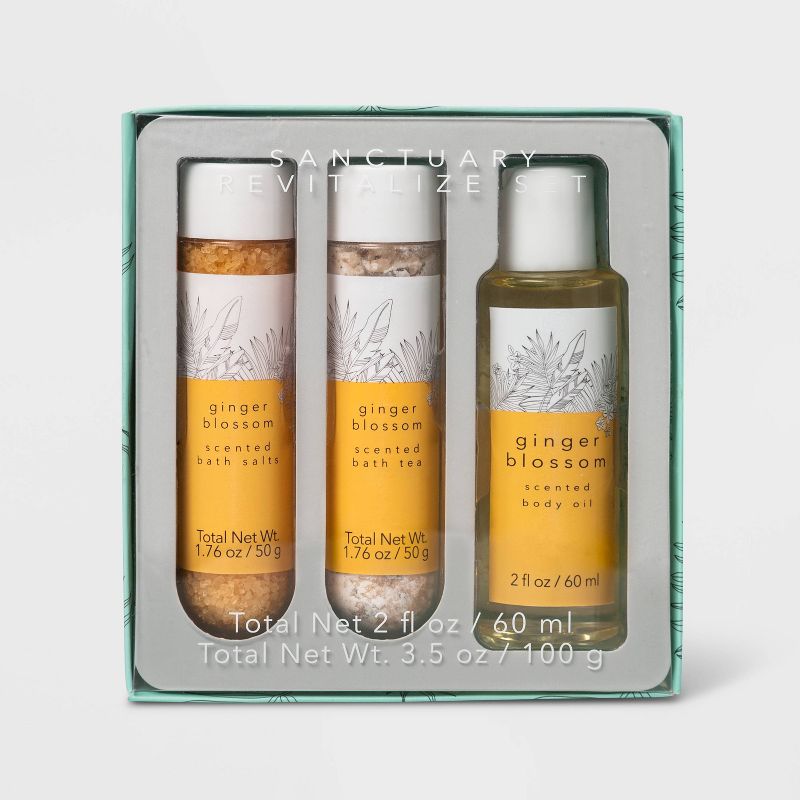 Ginger Blossom Sanctuary Revitalize Bath Gift Set - 3pc