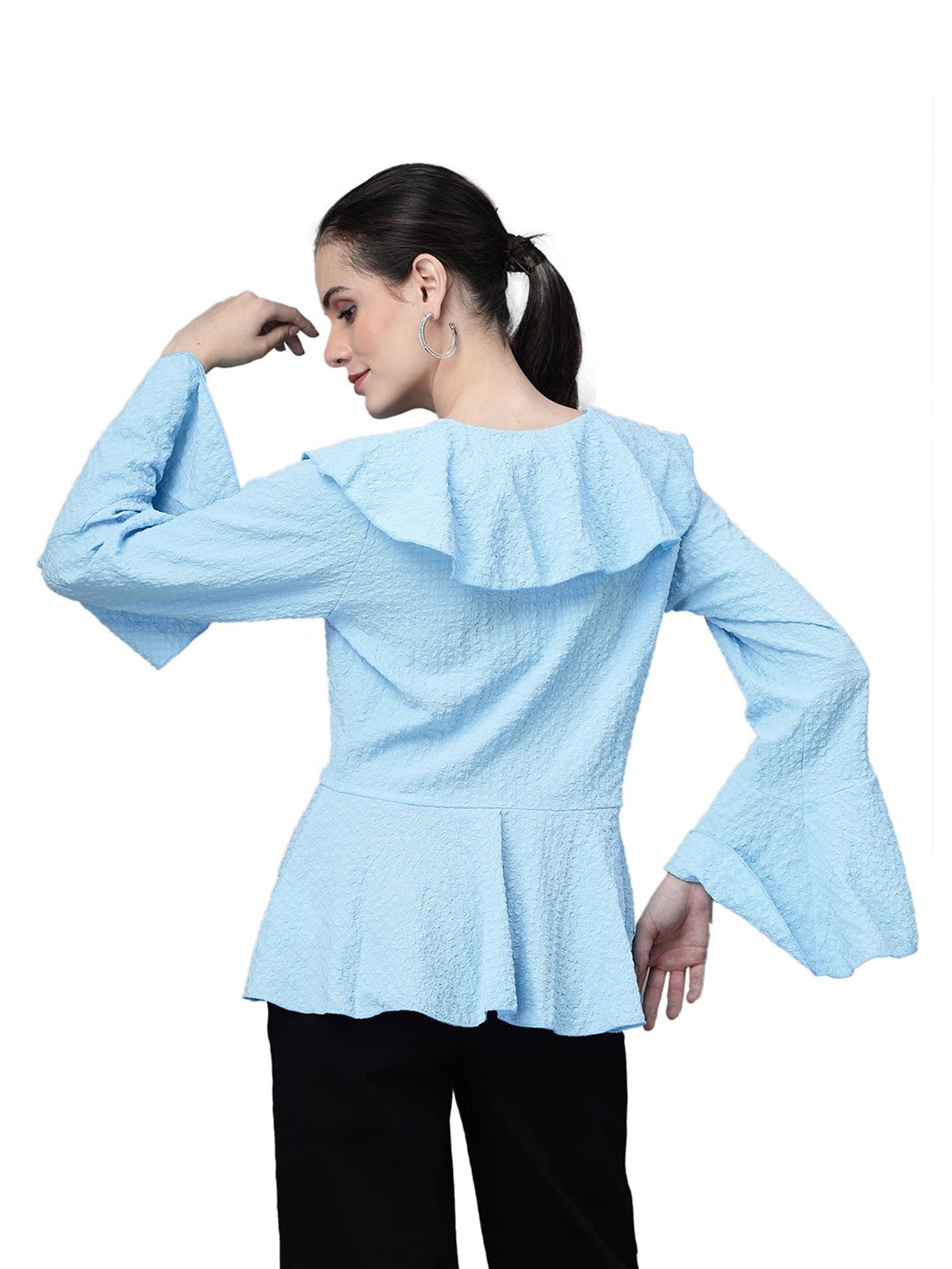 Global Republic Sky Blue Regular Fit Top