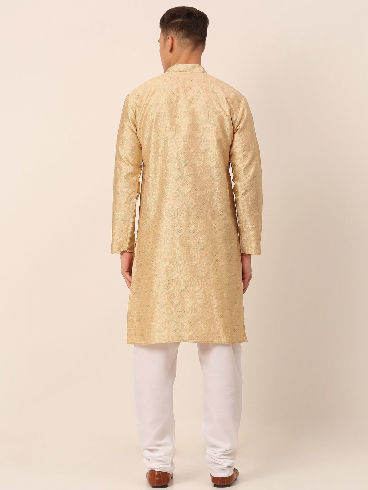 Jompers Beige Regular Fit Embroidered Kurta Set