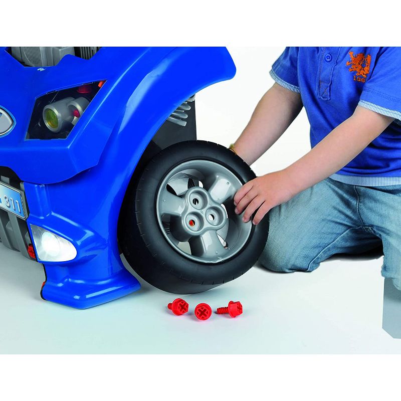 Theo Klein Hot Wheels Lifelike Auto Service Car Engine Repair Interactive Toy Pretend Play Set with Mechanic Tools, Blue