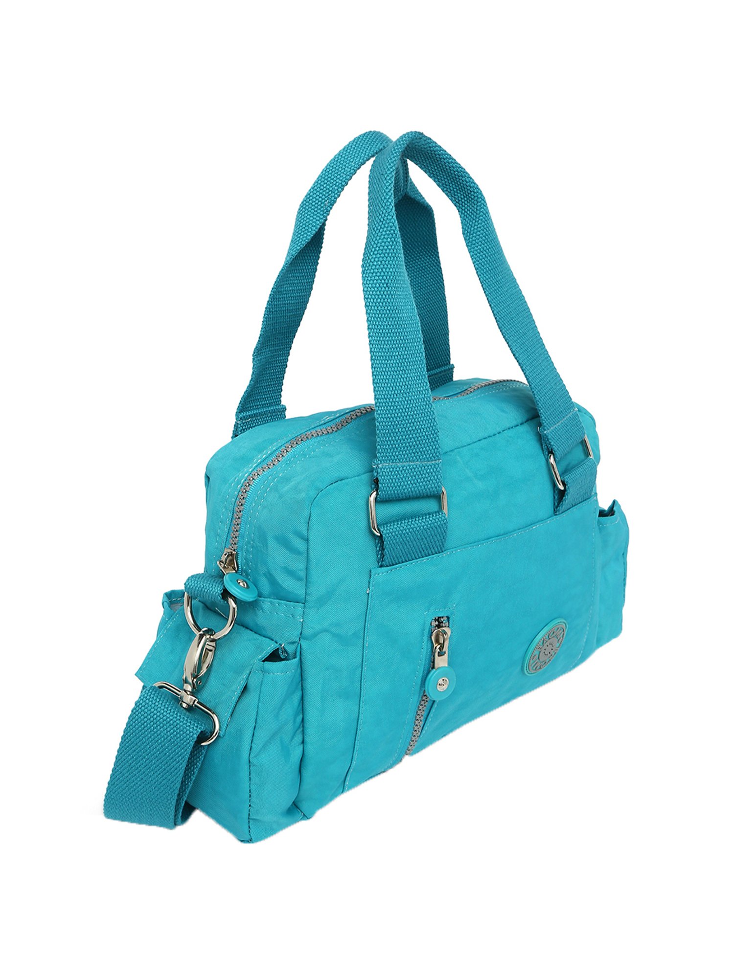 Baomi Blue Solid Medium Handbag