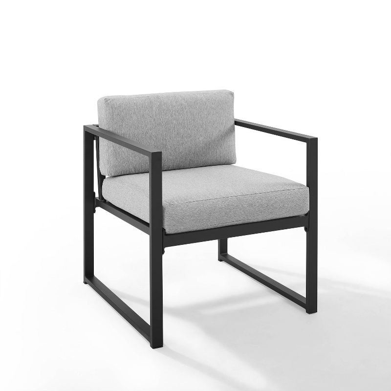 Hamilton Outdoor Metal 4 Piece Conversation Set - Matte Black - Crosley