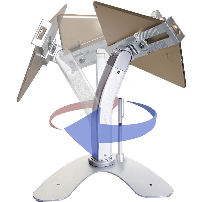 CTA Digital Universal Dual Security Kiosk with Locking Holder and Anti-Theft Cable for 7-13 Inch Tablets - Up to 13" Screen Support