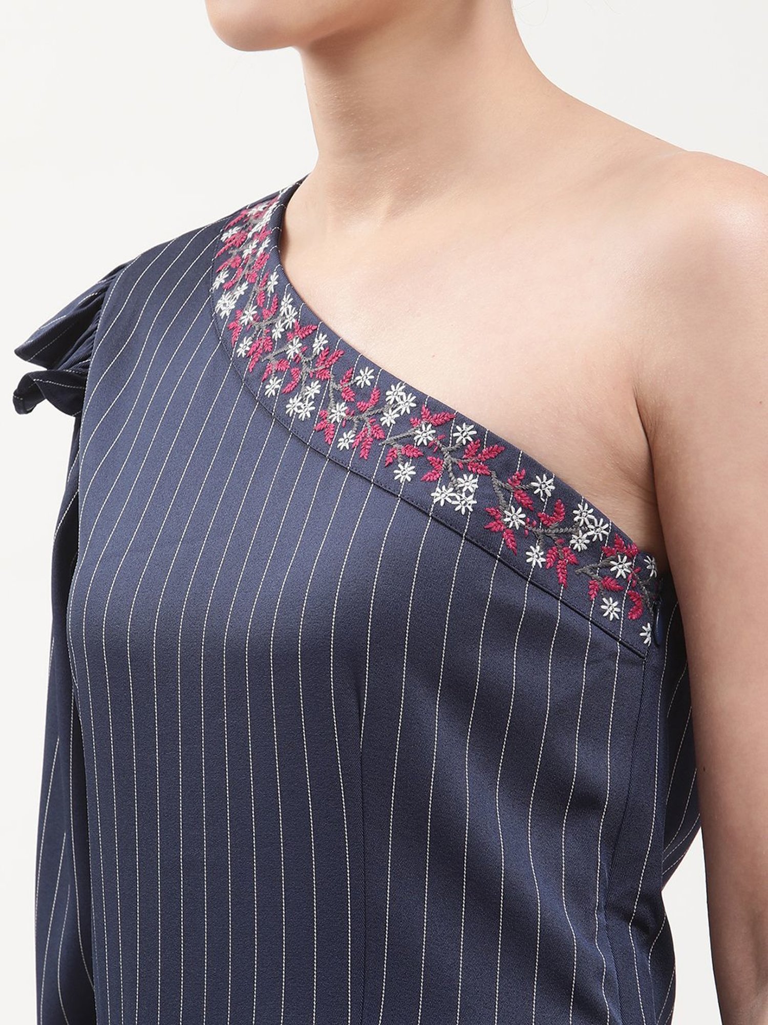 Elle Navy Striped Jumpsuit