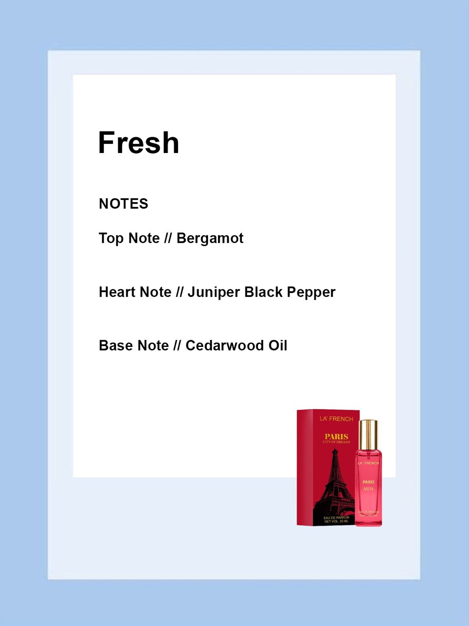 La'french Paris City of Dreams Eau de Parfum for Men - 20 ml