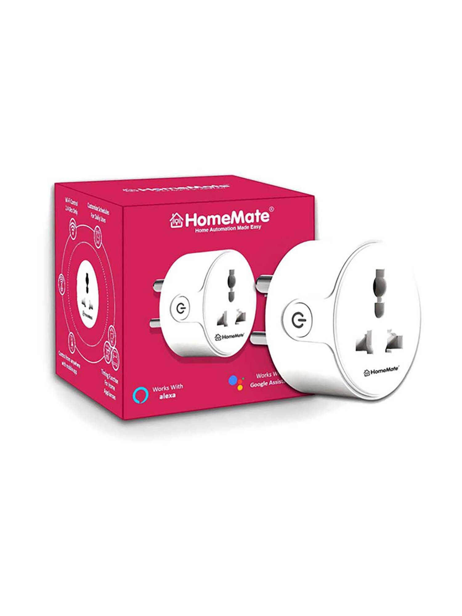 HomeMate WiFi Smart Plug 10A Socket (White)
