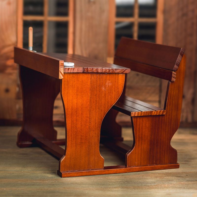 Little House Antique Style School Desk, Ink Wells & Pens Fits Two 18" Dolls