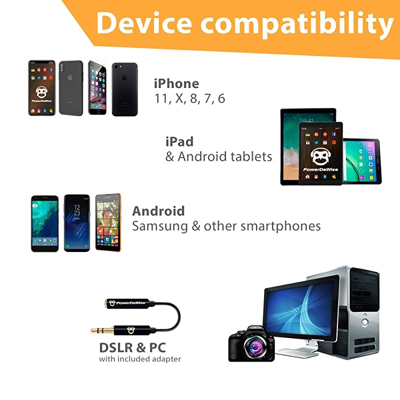 Grade 2 Lavalier Lapel Microphones Set for Dual Interview - Dual Lavalier Microphone - 2 Lavalier Microphone Set - Perfect as Blogging Vlogging Interview Microphone for iPhone 6, 7, 8, X