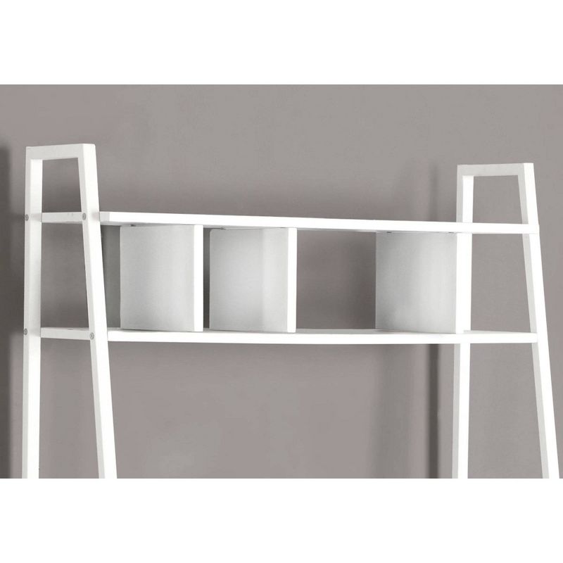 Space Saving White Top Computer Desk - White Metal - EveryRoom