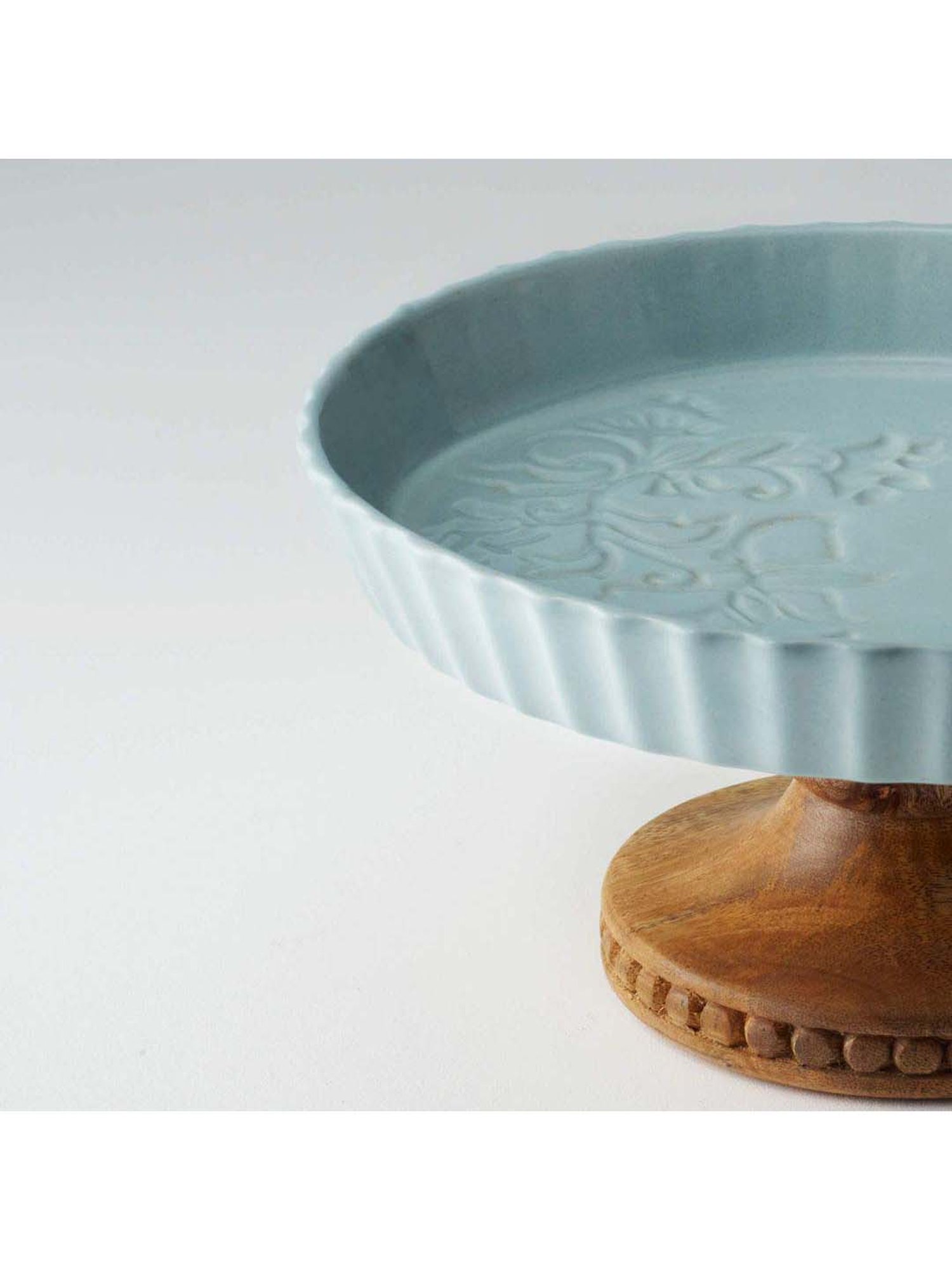 ellementry Upper Crust Blue Ceramic Cake Stand - Set of 1