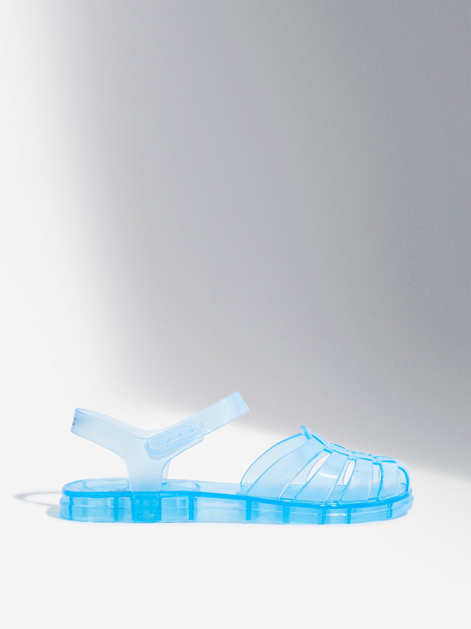 Yellow by Westside Light Blue Vinyl Multi-Strap Sandals