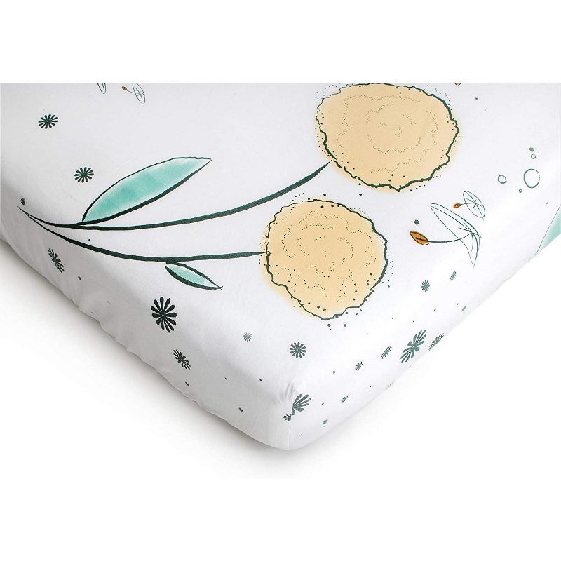 JumpOff Jo Fitted Crib Sheet - Cotton Crib Sheet for Standard Sized Crib Mattresses - Hypoallergenic and Breathable - 28 x 52 Inches - Fairy Blossoms