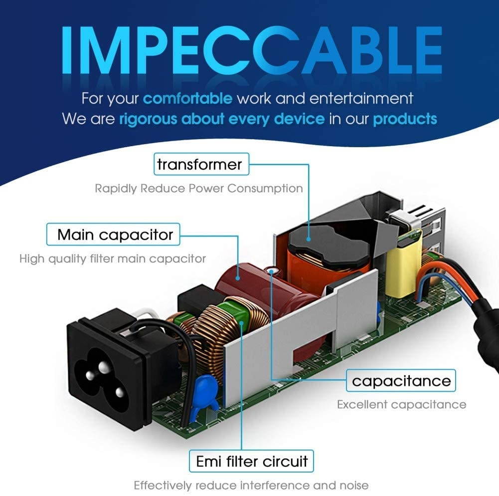 Laptop AC Adapter Charger Power Supply Cord for Acer LCD Monitor S202HL S230HL S231HL S232HL H236HL G246HL H276HL G276HL G236HL S240HL S220HQL S271HL H226HQL G226HQL S202HL S241HL HN274H