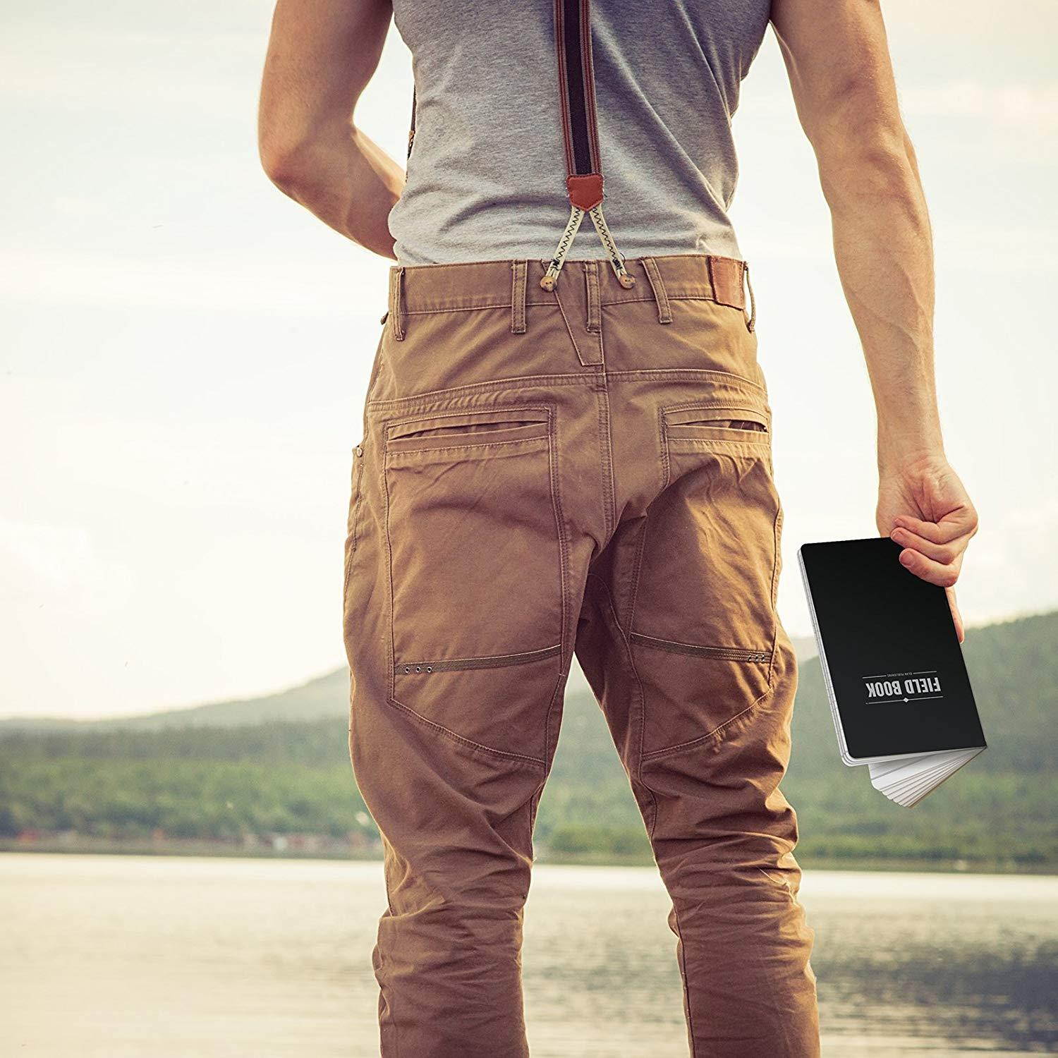 Field Notebook - 5"x8" - Black - Lined Memo Book - Pack of 4