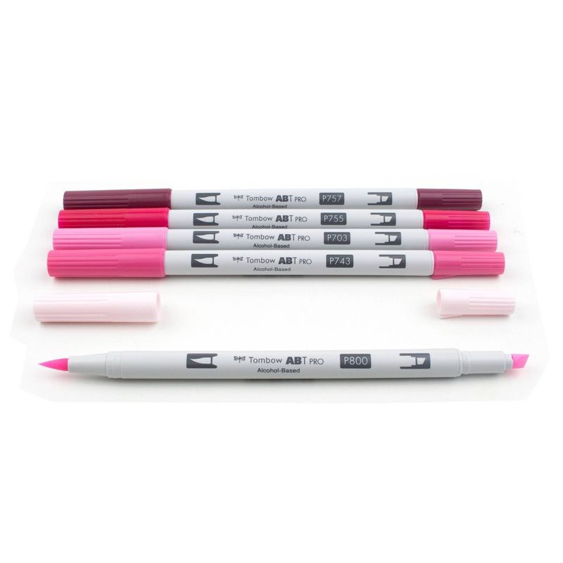 5ct ABT PRO Dual-Tip Alcohol Based Art Markers Pink Tones - Tombow
