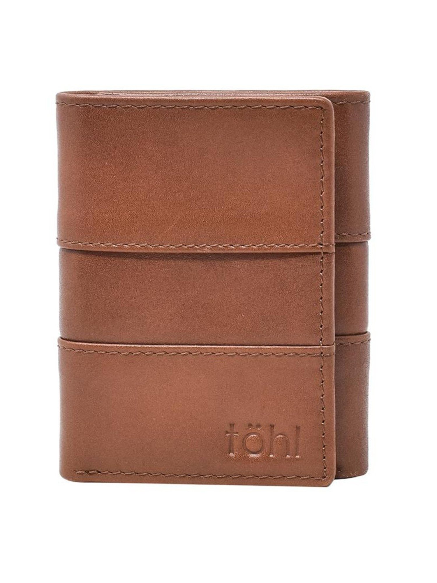 Tohl Sintra Tan Casual Leather Bi-Fold Wallet,Keychain & Key Tag Set for Men